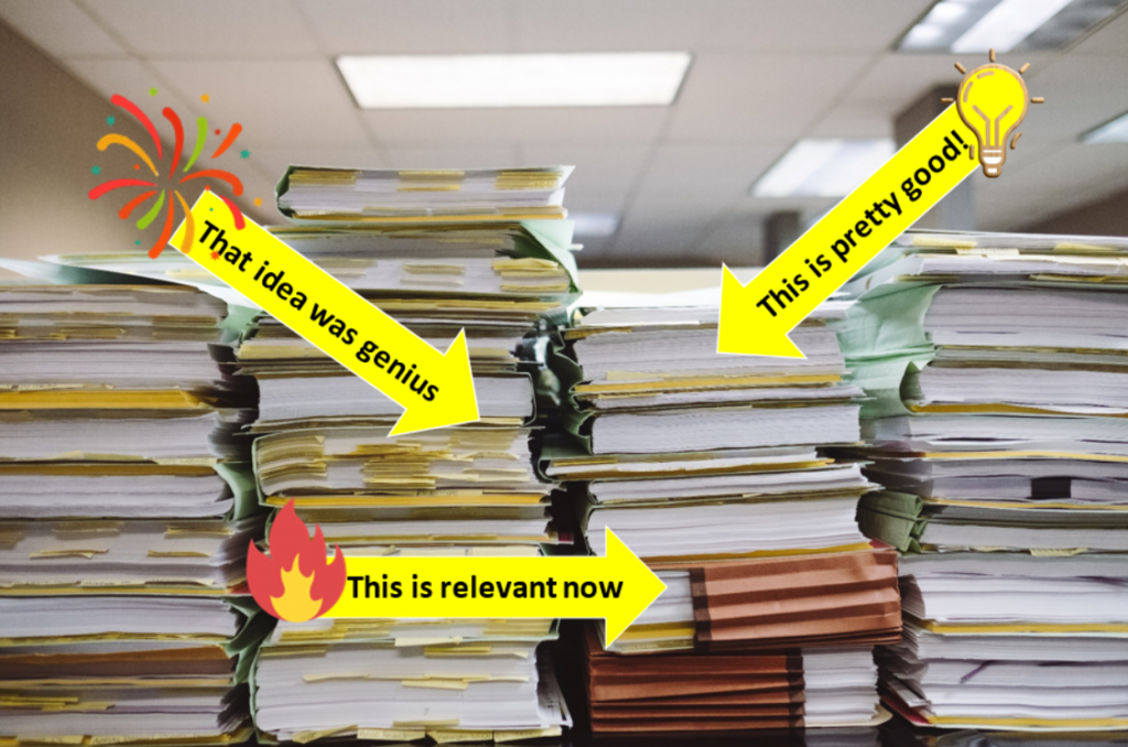 Stacks of files with arrows pointing to the parts that are good quality or still usable.